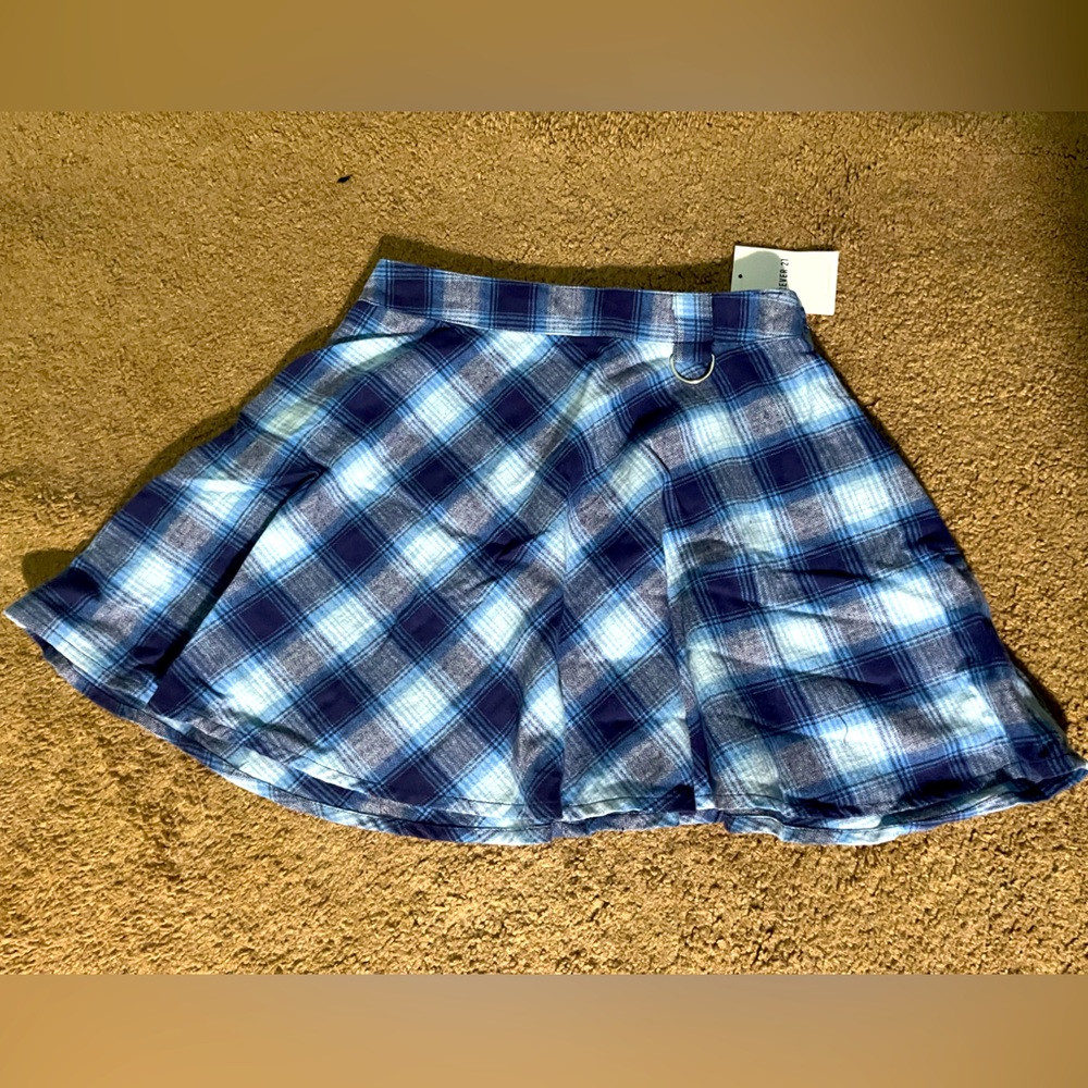 Blue Checkered Mini Skirt